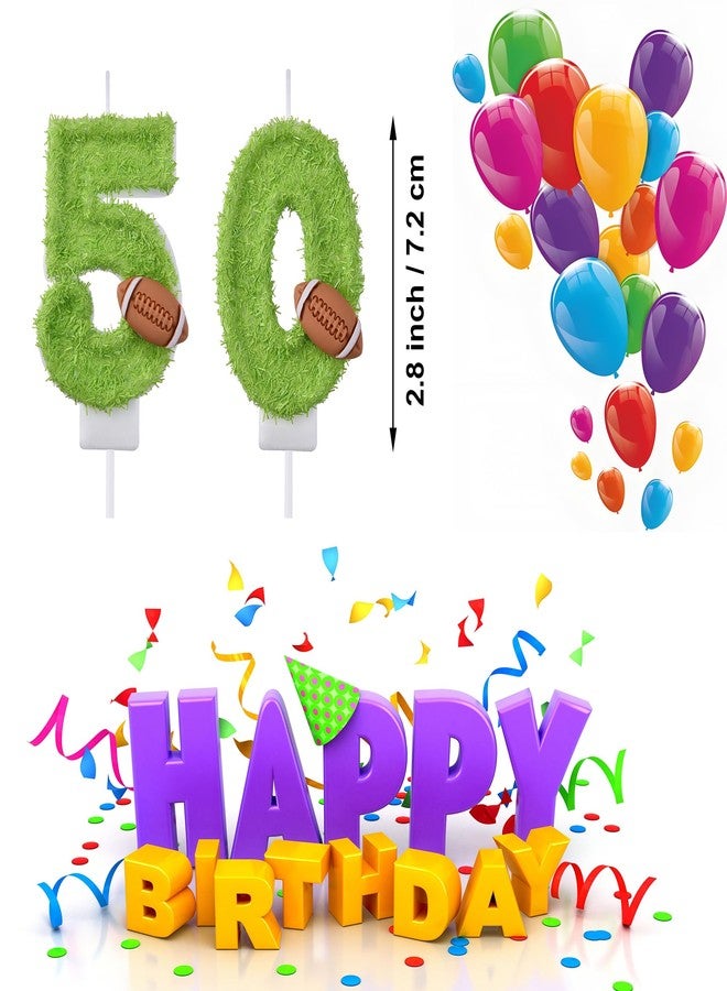 VSHILI 50 Birthday Candles, 50th Cake Candles, Green Happy Birthday Number 50 Candles Cake Topper Decorations for Party Men Women - Image 2